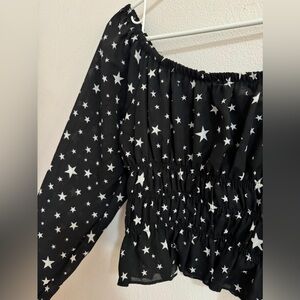 Mesh stars crop  top